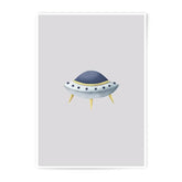 UFO Photographic Print, Space Art, Kids Room Decor, Nursery Art, Sci Fi Wall Art, Flying Saucer Print, Home Decor, Minimalist Art - Tawshia